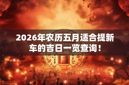 2026年农历五月适合提新车的吉日一览查询！
