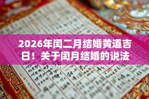 2026年闰二月结婚黄道吉日！关于闰月结婚的说法