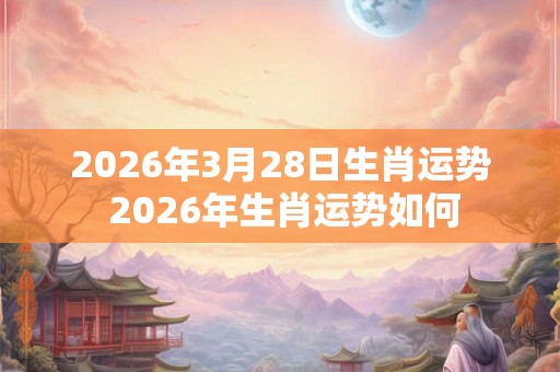 2026年3月28日生肖运势 2026年生肖运势如何