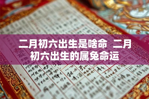 二月初六出生是啥命 二月初六出生的属兔命运 二月初六出生是啥命 二月初六出生的属兔命运