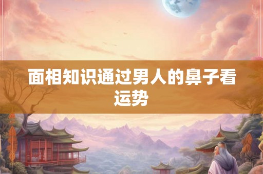 面相知识通过男人的鼻子看运势