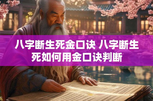 八字断生死金口诀 八字断生死如何用金口诀判断