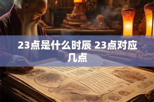 23点是什么时辰 23点对应几点