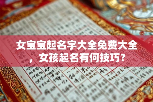 女宝宝起名字大全免费大全,女孩起名有何技巧? 女宝宝起名字大全免费大全,女孩起名有何技巧?
