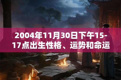 2004年11月30日下午15-17点出生性格、运势和命运