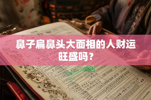 鼻子扁鼻头大面相的人财运旺盛吗? 鼻子扁鼻头大面相的人财运旺盛吗?