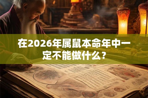 在2026年属鼠本命年中一定不能做什么? 在2026年属鼠本命年中一定不能做什么?