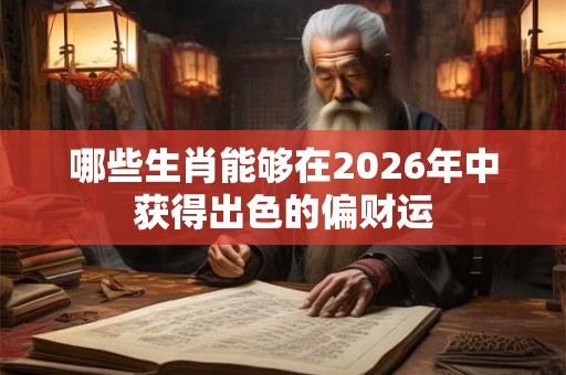 哪些生肖能够在2026年中获得出色的偏财运 哪些生肖能够在2026年中获得出色的偏财运