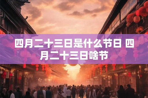 四月二十三日是什么节日 四月二十三日啥节