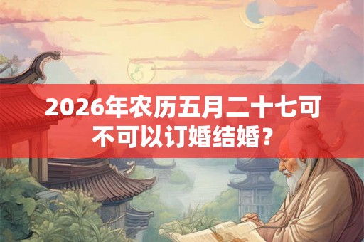 2026年农历五月二十七可不可以订婚结婚？