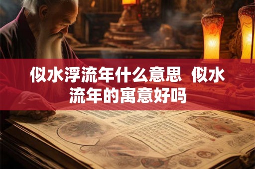 似水浮流年什么意思 似水流年的寓意好吗 似水浮流年什么意思 似水流年的寓意好吗