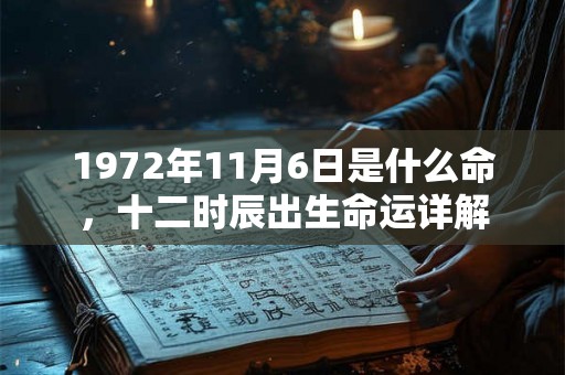 1972年11月6日是什么命，十二时辰出生命运详解