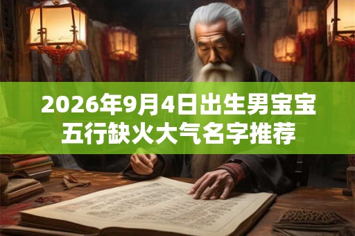 2026年9月4日出生男宝宝五行缺火大气名字推荐 2026年9月4日出生男宝宝五行缺火大气名字推荐
