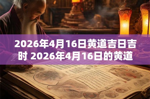 2026年4月16日黄道吉日吉时 2026年4月16日的黄道吉日吉时是什么时间 2026年4月16日黄道吉日吉时 2026年4月16日的黄道吉日吉时是什么时间