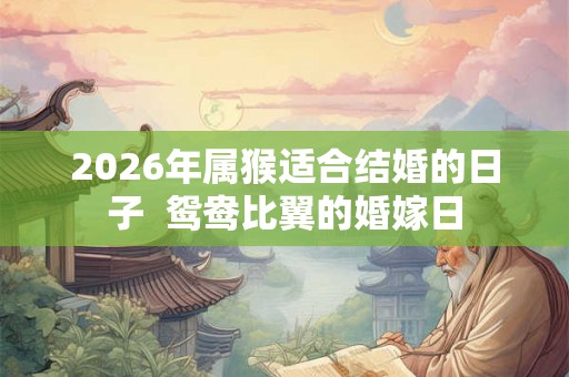 2026年属猴适合结婚的日子  鸳鸯比翼的婚嫁日