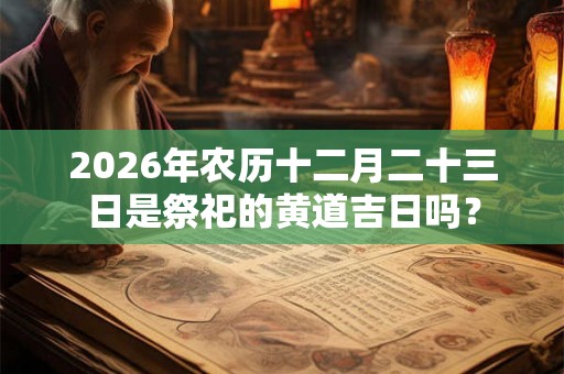 2026年农历十二月二十三日是祭祀的黄道吉日吗？