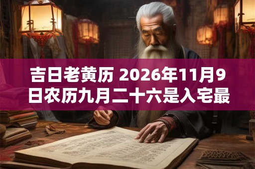 吉日老黄历 2026年11月9日农历九月二十六是入宅最佳日期吗
