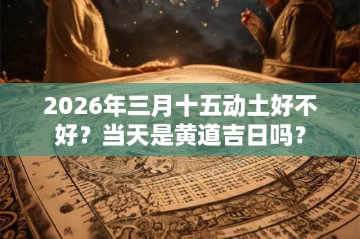 2026年三月十五动土好不好？当天是黄道吉日吗？