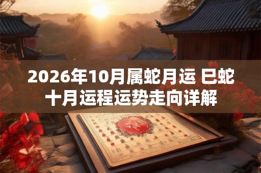 2026年10月属蛇月运 巳蛇十月运程运势走向详解