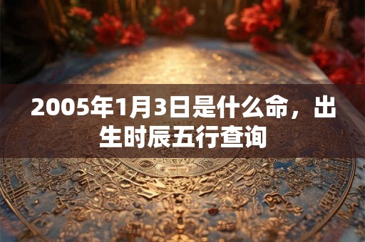2005年1月3日是什么命，出生时辰五行查询
