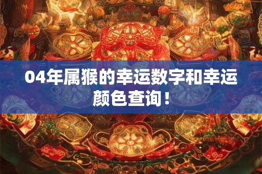 04年属猴的幸运数字和幸运颜色查询！