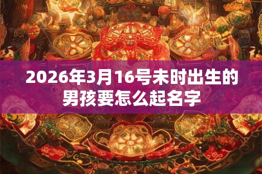 2026年3月16号未时出生的男孩要怎么起名字 2026年3月16号未时出生的男孩要怎么起名字