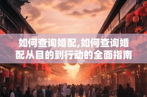 如何查询婚配,如何查询婚配从目的到行动的全面指南