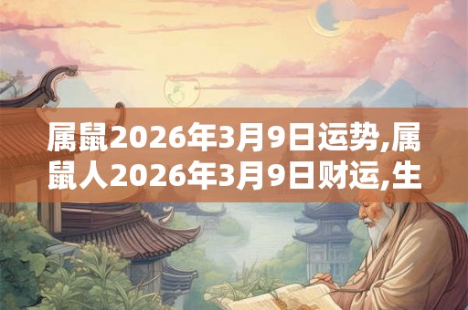 属鼠2026年3月9日运势,属鼠人2026年3月9日财运,生肖鼠2026年3月9日运势 属鼠2026年3月9日运势,属鼠人2026年3月9日财运,生肖鼠2026年3月9日运势