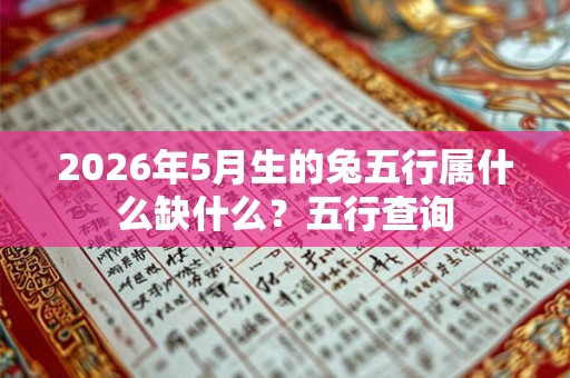 2026年5月生的兔五行属什么缺什么？五行查询