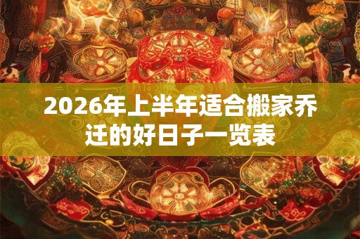2026年上半年适合搬家乔迁的好日子一览表 2026年上半年适合搬家乔迁的好日子一览表