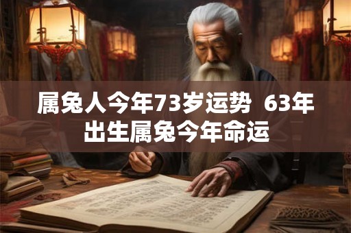 属兔人今年73岁运势  63年出生属兔今年命运