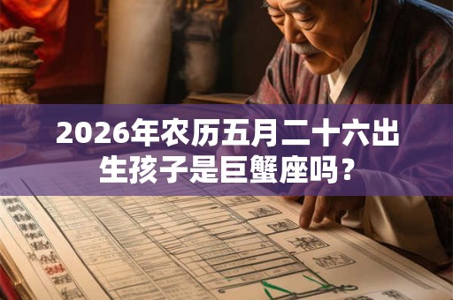 2026年农历五月二十六出生孩子是巨蟹座吗？