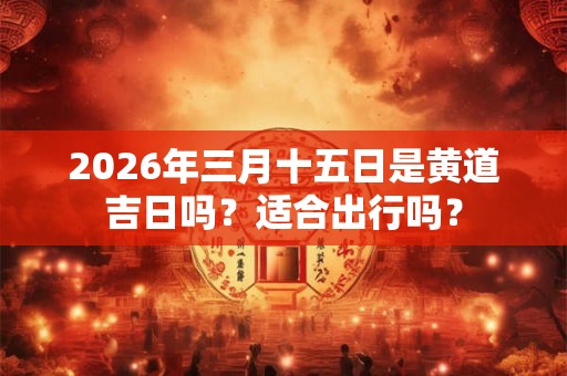 2026年三月十五日是黄道吉日吗？适合出行吗？
