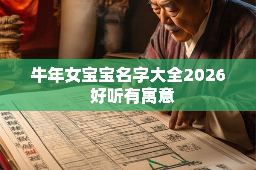 牛年女宝宝名字大全2026  好听有寓意