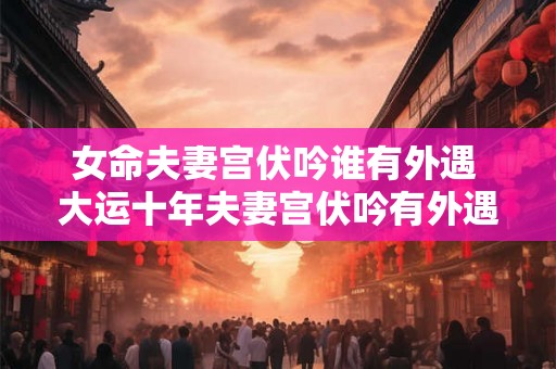女命夫妻宫伏吟谁有外遇 大运十年夫妻宫伏吟有外遇