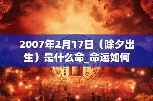 2007年2月17日（除夕出生）是什么命_命运如何