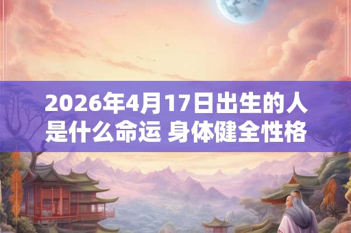 2026年4月17日出生的人是什么命运 身体健全性格清朗 2026年4月17日出生的人是什么命运 身体健全性格清朗