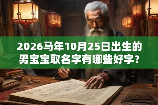 2026马年10月25日出生的男宝宝取名字有哪些好字？