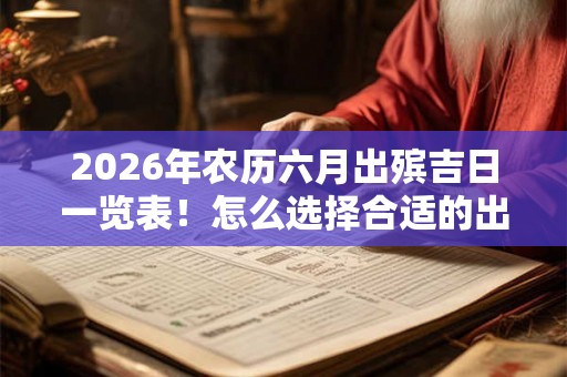 2026年农历六月出殡吉日一览表！怎么选择合适的出殡吉日？