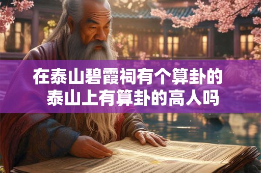 在泰山碧霞祠有个算卦的  泰山上有算卦的高人吗