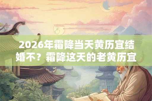 2026年霜降当天黄历宜结婚不？霜降这天的老黄历宜忌