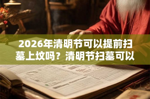 2026年清明节可以提前扫墓上坟吗？清明节扫墓可以提前多少天？