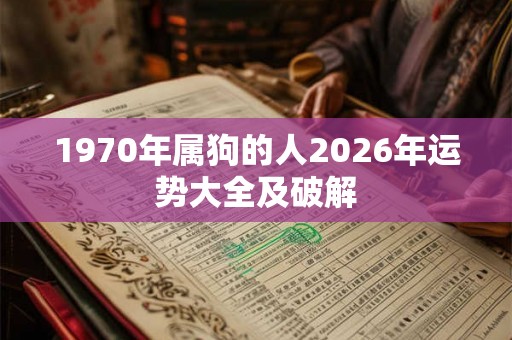 1970年属狗的人2026年运势大全及破解