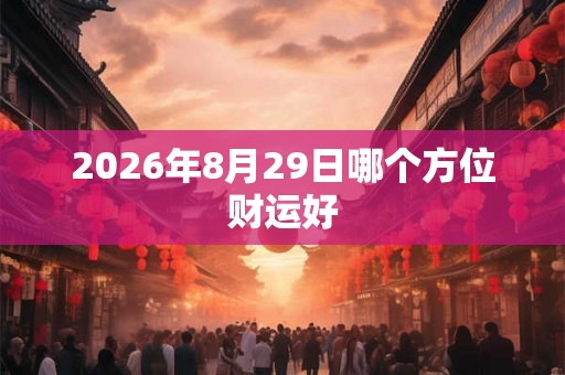 2026年8月29日哪个方位财运好