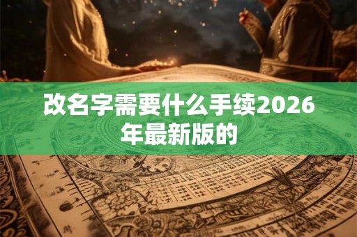 改名字需要什么手续2026年最新版的