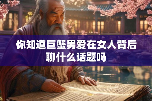 你知道巨蟹男爱在女人背后聊什么话题吗