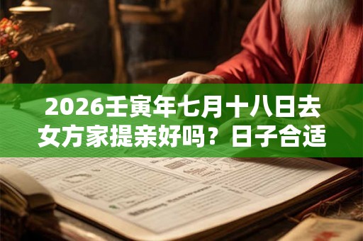 2026壬寅年七月十八日去女方家提亲好吗?日子合适吗? 2026壬寅年七月十八日去女方家提亲好吗?日子合适吗?