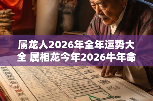 属龙人2026年全年运势大全 属相龙今年2026牛年命运怎么样