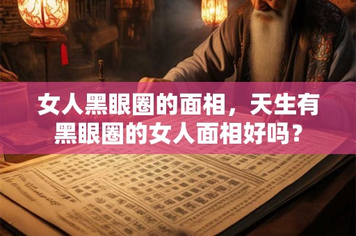 女人黑眼圈的面相，天生有黑眼圈的女人面相好吗？
