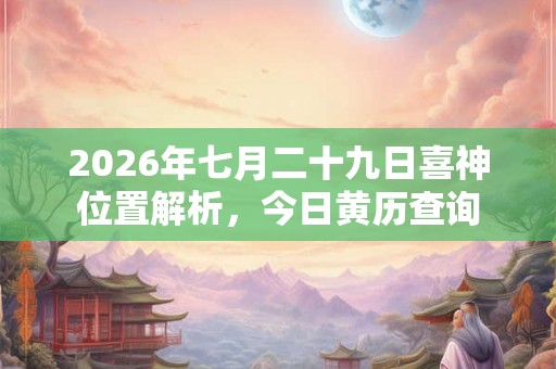 2026年七月二十九日喜神位置解析，今日黄历查询